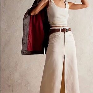 NWT We The Free Come as You Are Maxi Denim Skirt Denim Skirt in Wisp